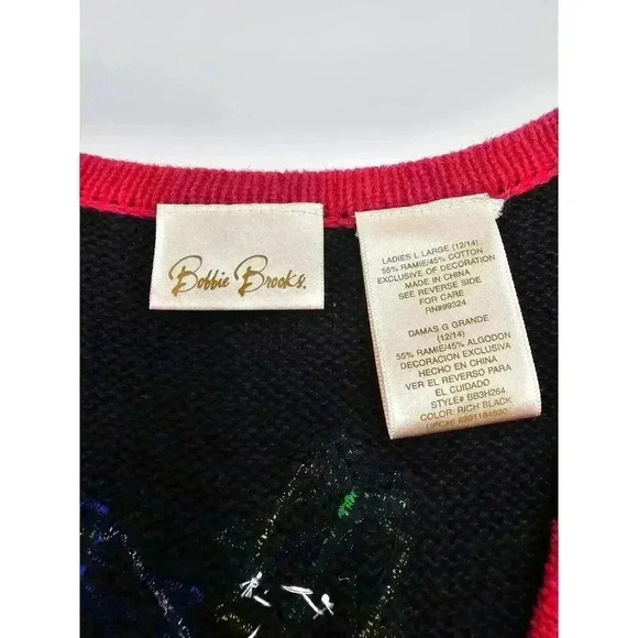 Bobbie Brooks Women's Size L Black Holiday Presents Sweater Vest - Picture 5 of 11